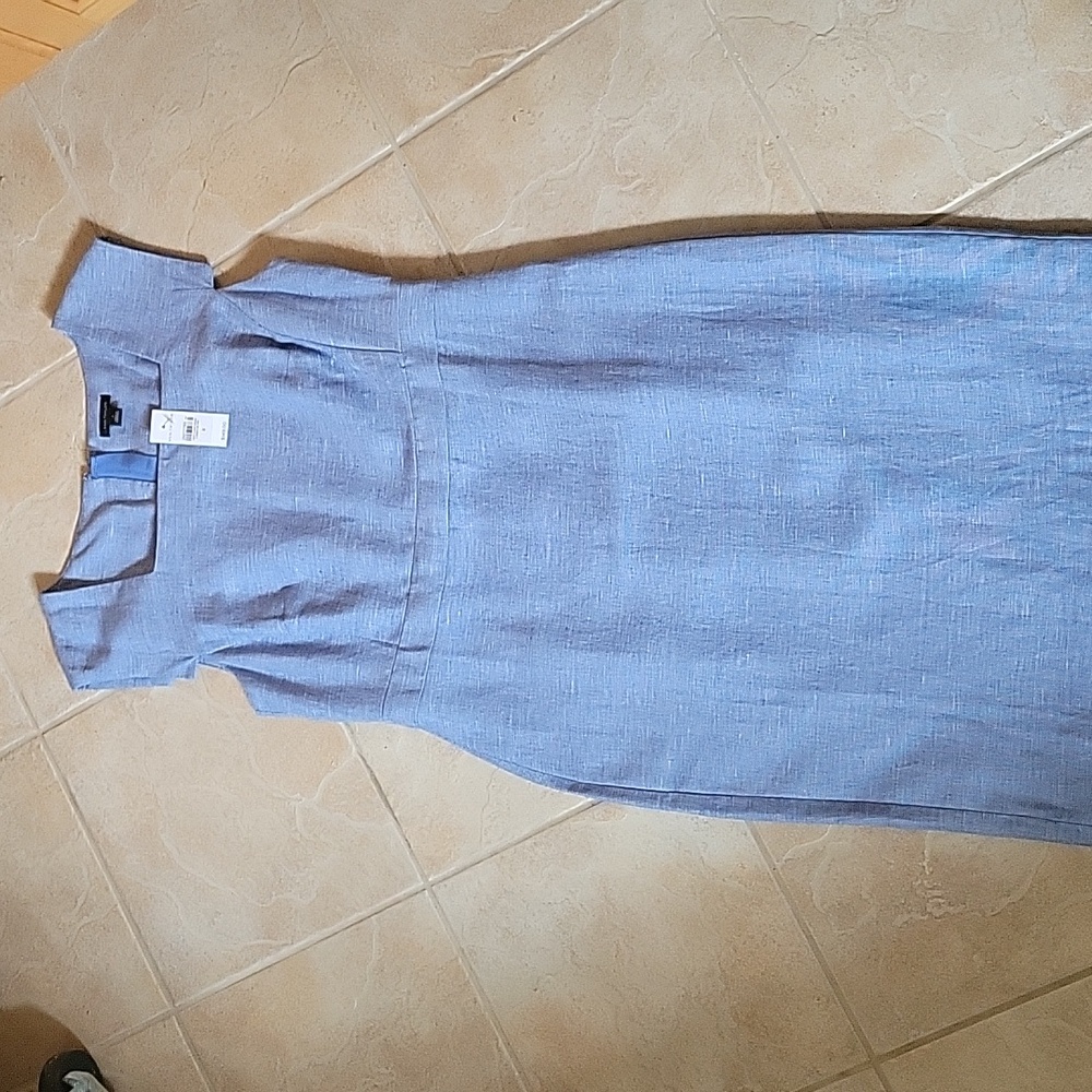 Ann Taylor linen blue dress size 8
